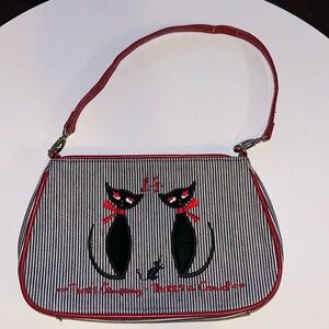 Vintage Lulu Guinness Purse Cats handbag “Two’s Company Three’s A Crowd”